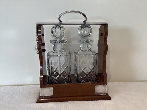 Twin Tantalus of Cut Glass & Mahogany (1 of 4)