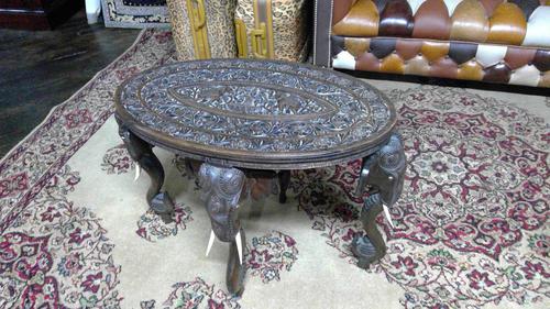Antique Indian Carved Teak Elephant Table (1 of 6) Antique Indian Carved Teak Elephant Table (1 of 6)