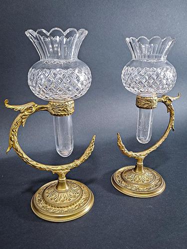 Pair of Gilt Brass Posy Vases (1 of 5)