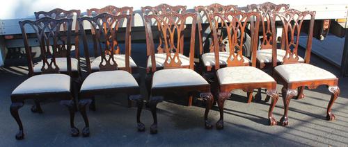 1960's Set of 10 Georgian Style Dining Chairs with Neutral Upholstery (1 of 3) 1960's Set of 10 Georgian Style Dining Chairs with Neutral Upholstery (1 of 3)