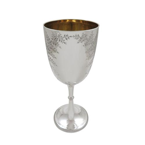 Antique Victorian Sterling Silver 8" Wine Goblet 1897 (1 of 8)