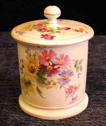 Antique Royal Worcester Blush Ivory Lidded Jar (1 of 8) Antique Royal Worcester Blush Ivory Lidded Jar (1 of 8)