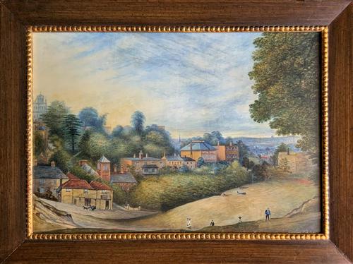 Wonderful Regency Period Northern Country Hamlet Landscape Watercolour Painting (1 of 11)