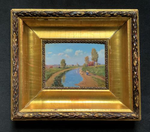 Josef Harencz Original Canal & Swan Landscape Oil Painting (1 of 10) Josef Harencz Original Canal & Swan Landscape Oil Painting (1 of 10)