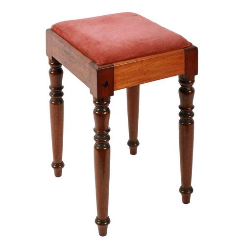 Georgian Mahogany Turned Leg Stool (1 of 7) Georgian Mahogany Turned Leg Stool (1 of 7)