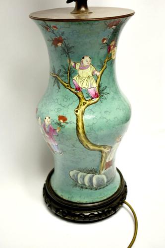 19th century Chinese vase converted to a lamp (1 of 9)