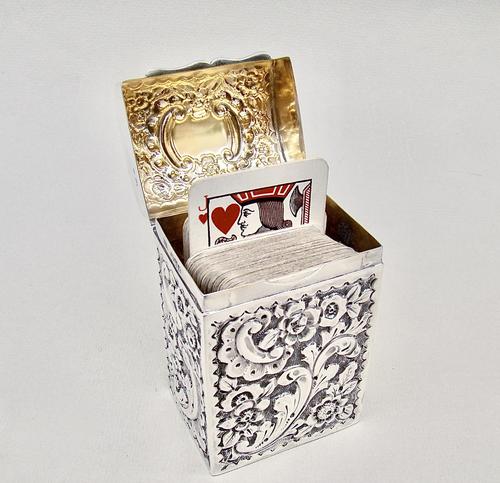 Victorian Silver Patience Card Box by Nathan & Hayes, Chester 1900 (1 of 11)