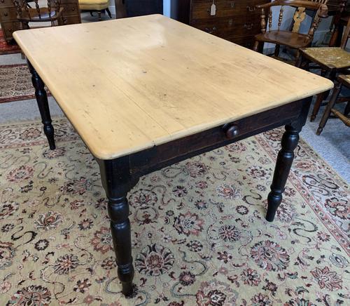 Antique Victorian Pine Farmhouse Table with Drawer (1 of 16)