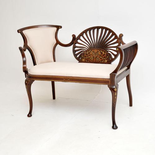 Antique Edwardian Inlaid Mahogany Love Seat / Settee (1 of 12) Antique Edwardian Inlaid Mahogany Love Seat / Settee (1 of 12)