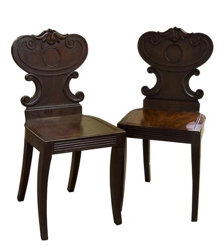 Pair of Regency Mahogany Hall Chairs (1 of 5) Pair of Regency Mahogany Hall Chairs (1 of 5)