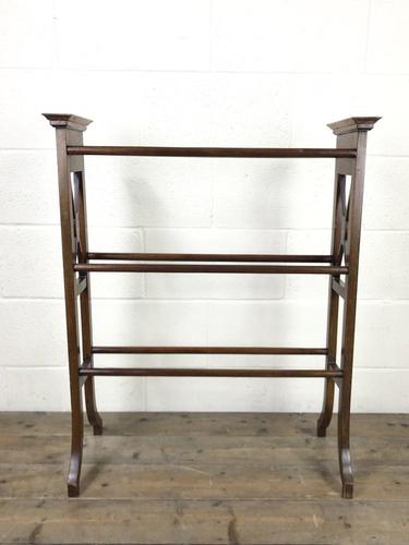 Edwardian Mahogany & Satinwood Towel Rail (1 of 8)