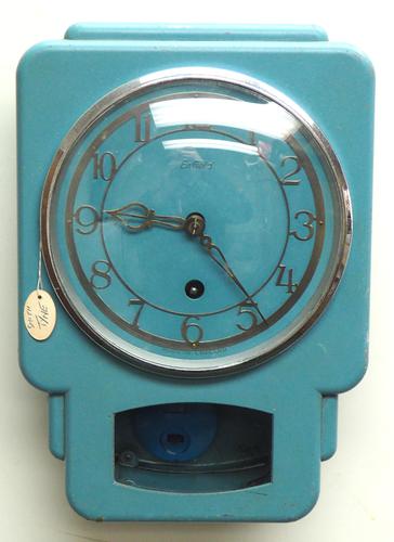 Superb English Smiths Enfield Drop Dial Wall Clock - Smiths Kitchen Clock Original Blue Paint c.1950 (1 of 10) Superb English Smiths Enfield Drop Dial Wall Clock - Smiths Kitchen Clock Original Blue Paint c.1950 (1 of 10)