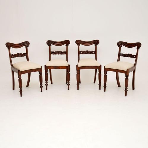 Set of 4 Antique William IV Mahogany Dining Chairs (1 of 10)