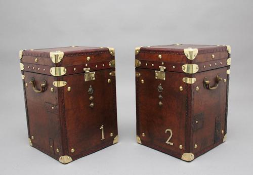 Pair of early 20th century leather bound ex army trunks (1 of 10) Pair of early 20th century leather bound ex army trunks (1 of 10)