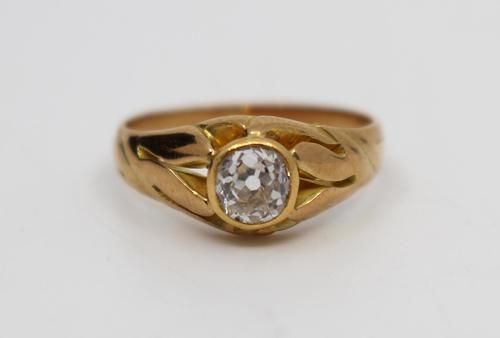 Early 20th Century 15ct Rose Gold 0.52 Carat Diamond Ring (1 of 8)