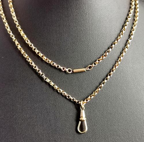 Antique Victorian 9ct Gold Belcher Link Chain Necklace, Dog Clip (1 of 1)