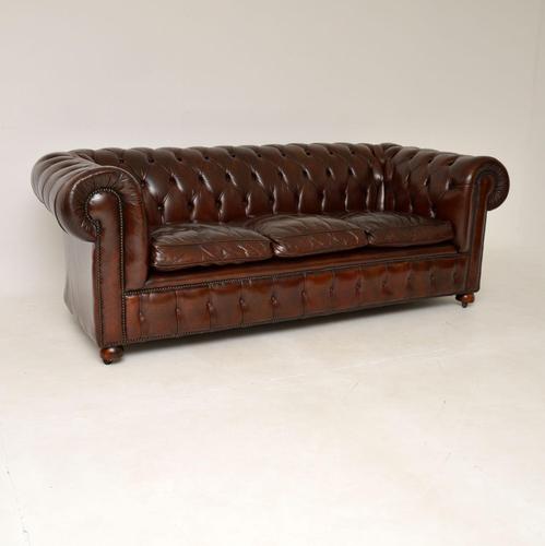 Deep Buttoned Leather Chesterfield Sofa (1 of 11)