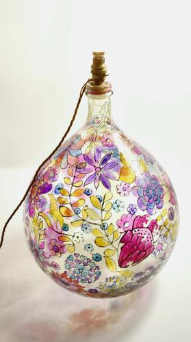 1960s Hand Painted Demi John Lamp with Floral Pattern (1 of 22) 1960s Hand Painted Demi John Lamp with Floral Pattern (1 of 22)