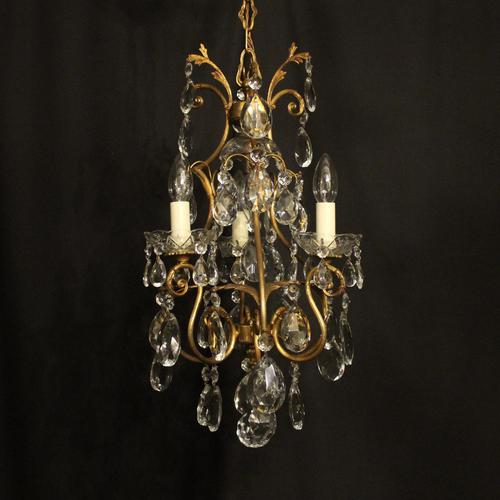 French Gilded Birdcage 4 Light Antique Chandelier (1 of 10)