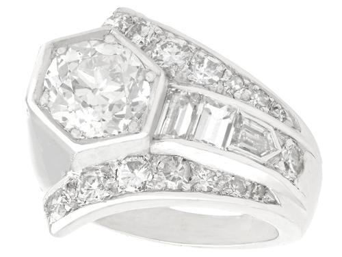 3.24ct Diamond & Platinum Cocktail Ring - Art Deco c.1935 (1 of 9) 3.24ct Diamond & Platinum Cocktail Ring - Art Deco c.1935 (1 of 9)