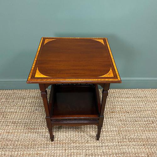 Stunning Victorian Inlaid Antique Mahogany Occasional Table (1 of 7)