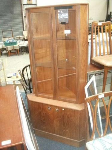 Glazed Teak Corner Cabinet (1 of 2)