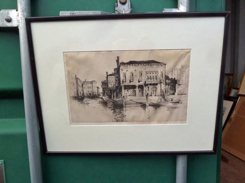 Excellent Early 20th Century Etching of Venice - Indistinctly Signed (1 of 5)