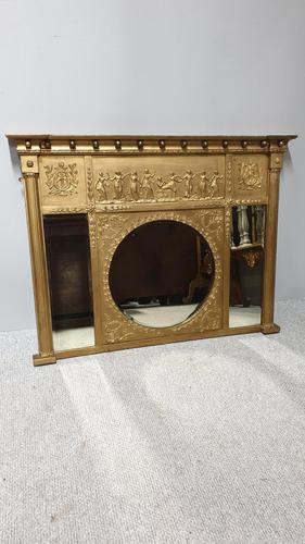 Regency Gilt Tryptic Overmantle Mirror (1 of 6)