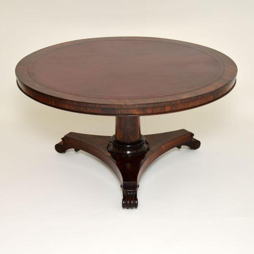 Antique William IV Rosewood Leather Top Drum, Dining or Centre Table (1 of 11)