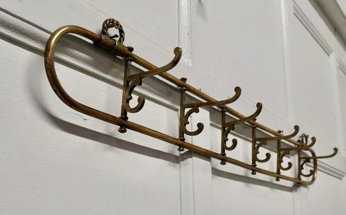 Nautical Brass Folding Coat Hook Rack from a Yacht (1 of 9)