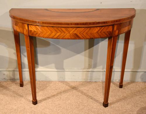 19th Century Kingwood & Satinwood Demi-lune Card Table (1 of 7)