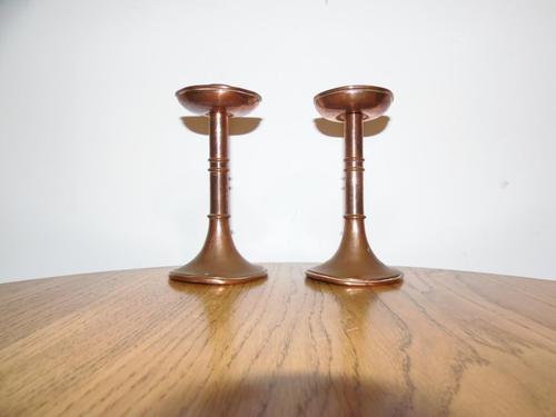 Pair of Copper Arts & Crafts Candlesticks (1 of 8)