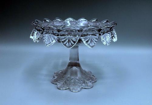 Small English Victorian Glass Tazza - 1891 (1 of 9) Small English Victorian Glass Tazza - 1891 (1 of 9)