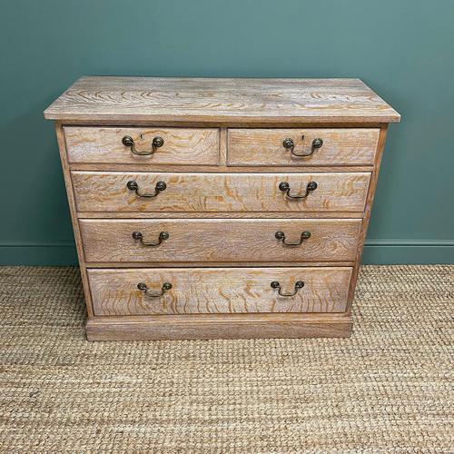 Superb Quality Limed Oak Antique Chest of Drawers (1 of 8)