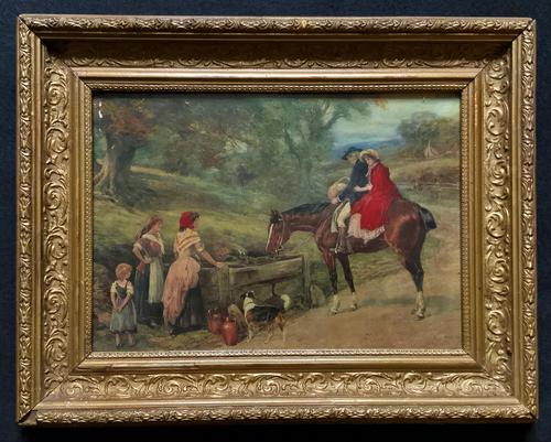 19thC English School - Horse & Hound Country landscape Oil Painting (1 of 11)