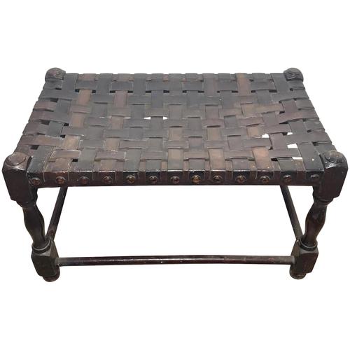 Art Deco Original English Handmade Oak & Leather Strapped Brass Studded Footstool (1 of 22) Art Deco Original English Handmade Oak & Leather Strapped Brass Studded Footstool (1 of 22)