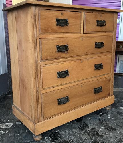 Arts And Crafts Glasgow Style antique 2 over 3 Chest of Drawers in Blond Oak (1 of 8)