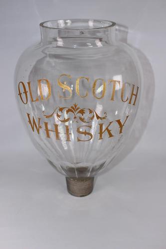 Large Victorian Glass "Old Scotch Whisky" Flask (1 of 4)