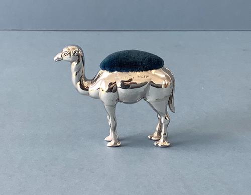 Antique Edwardian Silver Novelty Camel Pin Cushion (1 of 4)