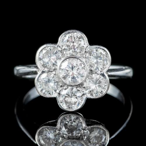 Antique Edwardian Diamond Daisy Cluster Ring Platinum 2ct of Diamond c 1910 (1 of 5) Antique Edwardian Diamond Daisy Cluster Ring Platinum 2ct of Diamond c 1910 (1 of 5)