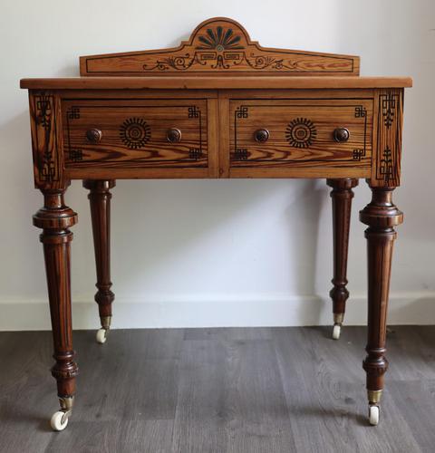 Victorian Pitch Pine Highly Decorated Side Table (1 of 8)