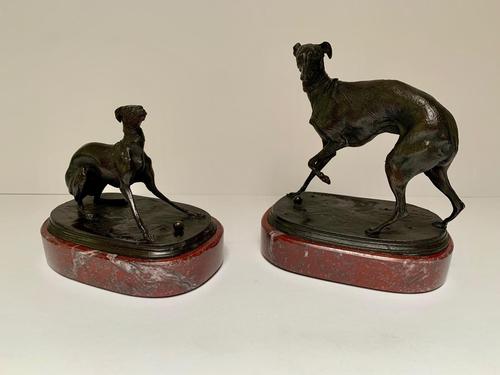 After Pierre Jules Mene - Pair of Bronze Dogs- Whippet and Greyhound (1 of 5) After Pierre Jules Mene - Pair of Bronze Dogs- Whippet and Greyhound (1 of 5)