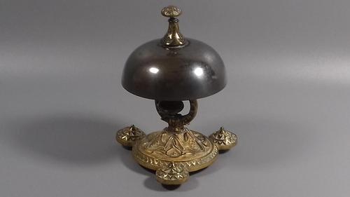 Victorian W Tonks detached action gilt metal hotel reception bell (1 of 11)