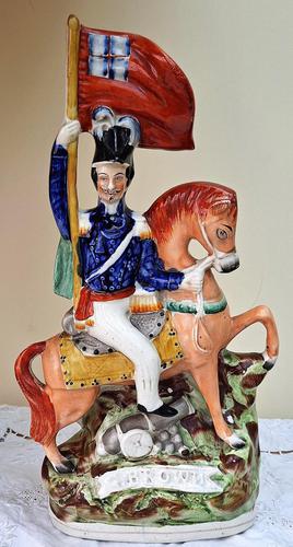 Antique English Victorian Staffordshire Pottery Portrait Figure ~ General Sir George Brown P C149 ~ H 51 P (1 of 5)