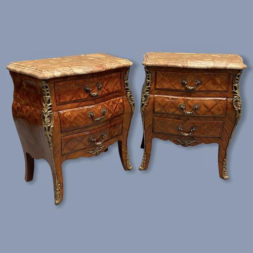 Pair of Italian Parquetry Bedside Commodes (1 of 8)