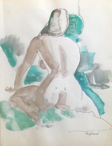 Original Watercolour 'Seated Figure' by Toby Horne Shepherd 1909-1993 Signed c.1970 (1 of 1) Original Watercolour 'Seated Figure' by Toby Horne Shepherd 1909-1993 Signed c.1970 (1 of 1)