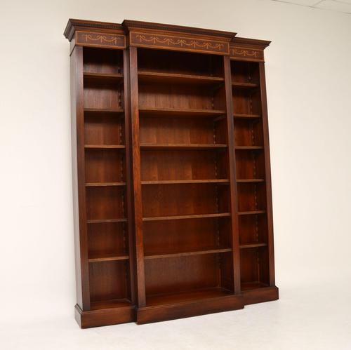 Antique Sheraton Style Inlaid Mahogany Open Bookcase (1 of 11)