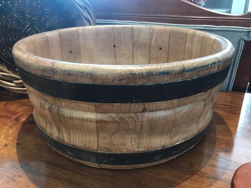 Large Wooden Dutch Cheese Press Bowl (1 of 2)