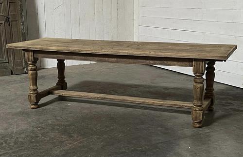 Nice Large Bleached Oak Farmhouse Dining Table With Extensions (1 of 35)