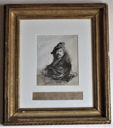 After Rembrandt, Portrait Etching, Late 18th/Early 19th Century, in Period Frame (1 of 6)